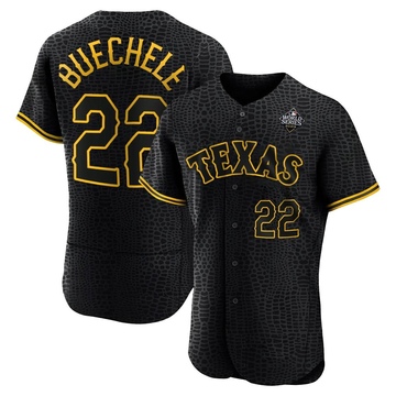 Steve Buechele Men's Authentic Texas Rangers Black Snake Skin City 2023 World Series Jersey