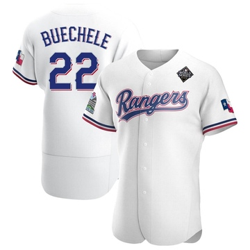 Steve Buechele Men's Authentic Texas Rangers White Home 2023 World Series Jersey