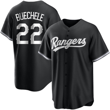 Steve Buechele Men's Replica Texas Rangers Black/White Jersey