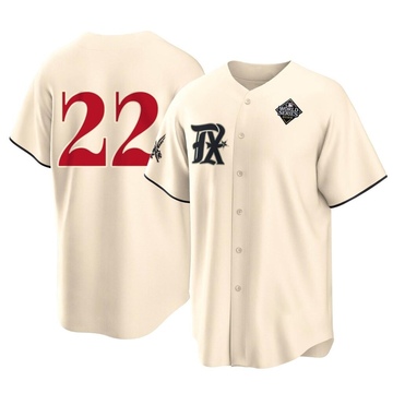 Steve Buechele Men's Replica Texas Rangers Cream 2023 City Connect 2023 World Series Jersey