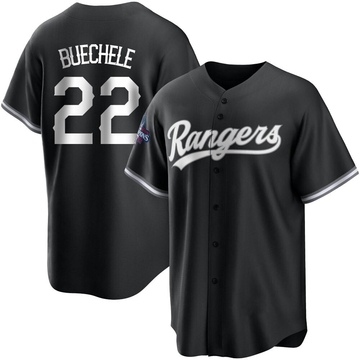 Steve Buechele Men's Replica Texas Rangers White Black 2023 World Series Champions Jersey