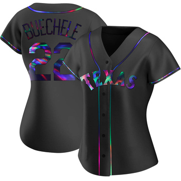 Steve Buechele Women's Replica Texas Rangers Black Holographic Alternate Jersey