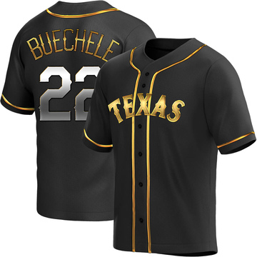 Steve Buechele Youth Replica Texas Rangers Black Golden Alternate Jersey