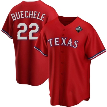 Steve Buechele Youth Replica Texas Rangers Red Alternate 2023 World Series Jersey